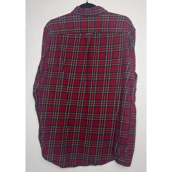 Eddie Bauer Men's Checkered Red Flannel Long Sleeve Shirt Size Large Button Up - Picture 8 of 9